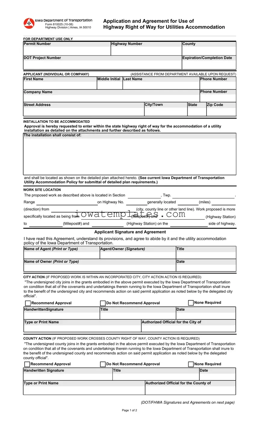 Printable 810025 Iowa Form in PDF