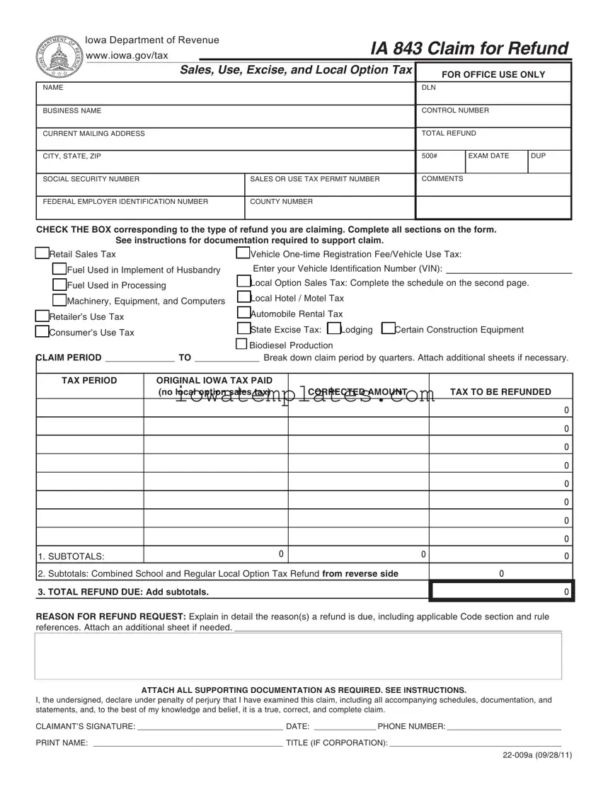 Printable Ia 843 Form in PDF