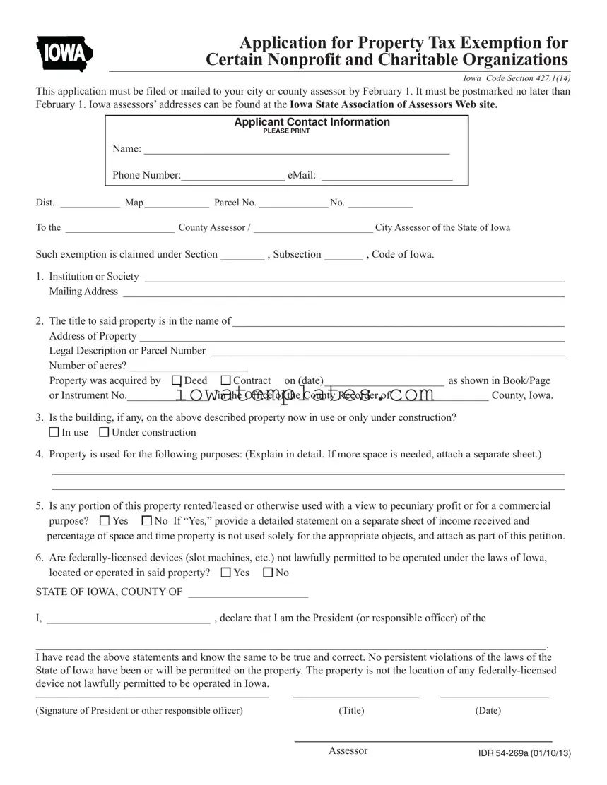 Printable Idr 54 269 Form in PDF