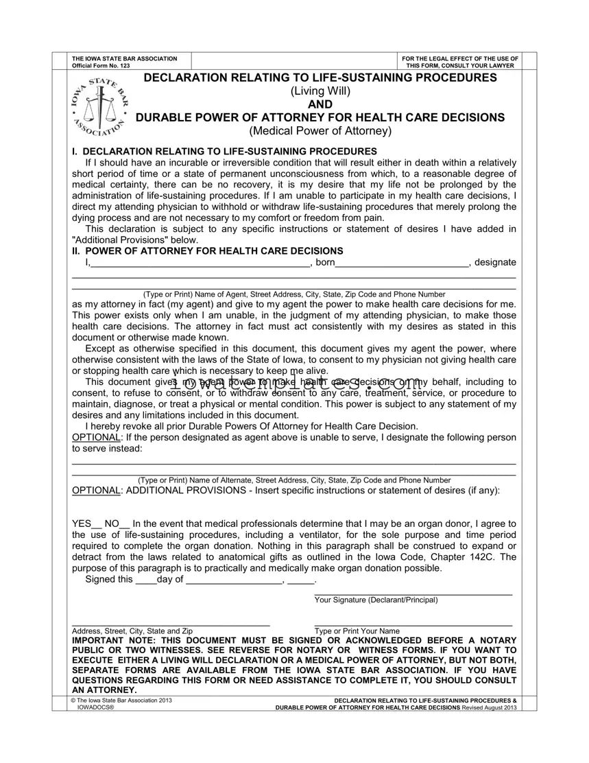 Printable Iowa 123 Form in PDF
