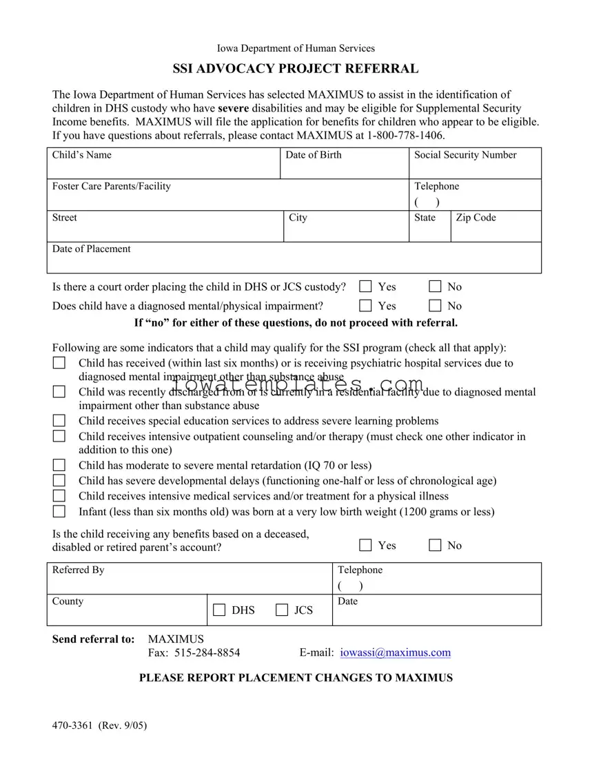 Printable Iowa 470 3361 Form in PDF