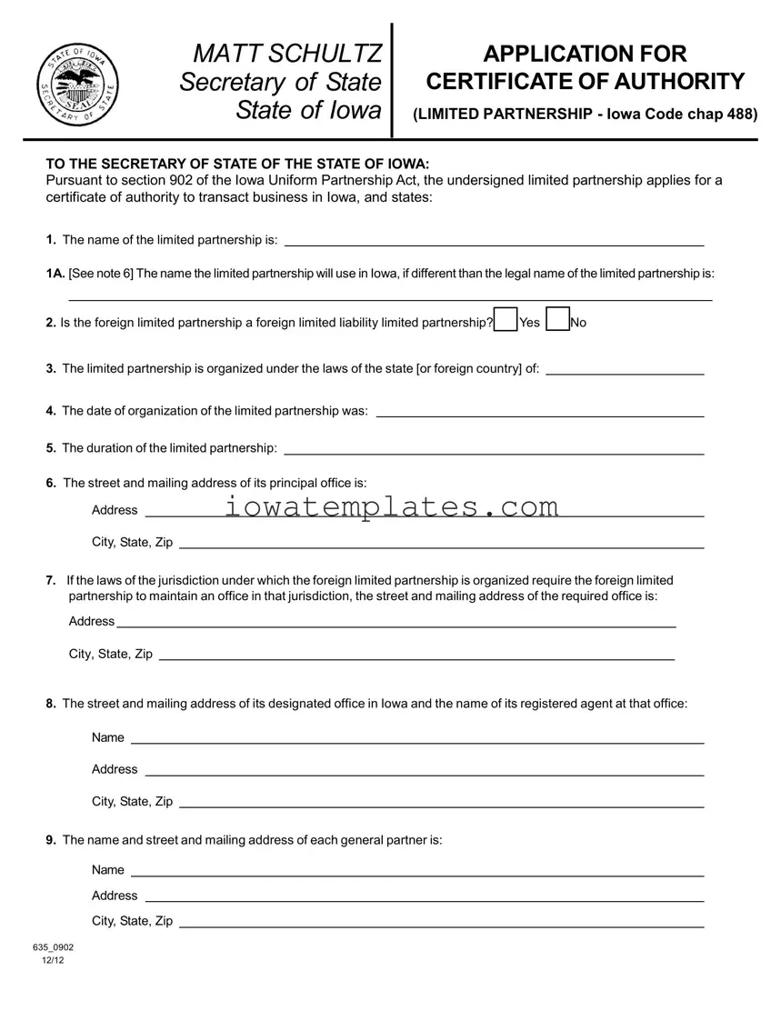 Printable Iowa 635 0902 Form in PDF