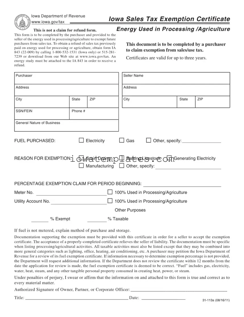 Printable Iowa Resale Certificate Form in PDF