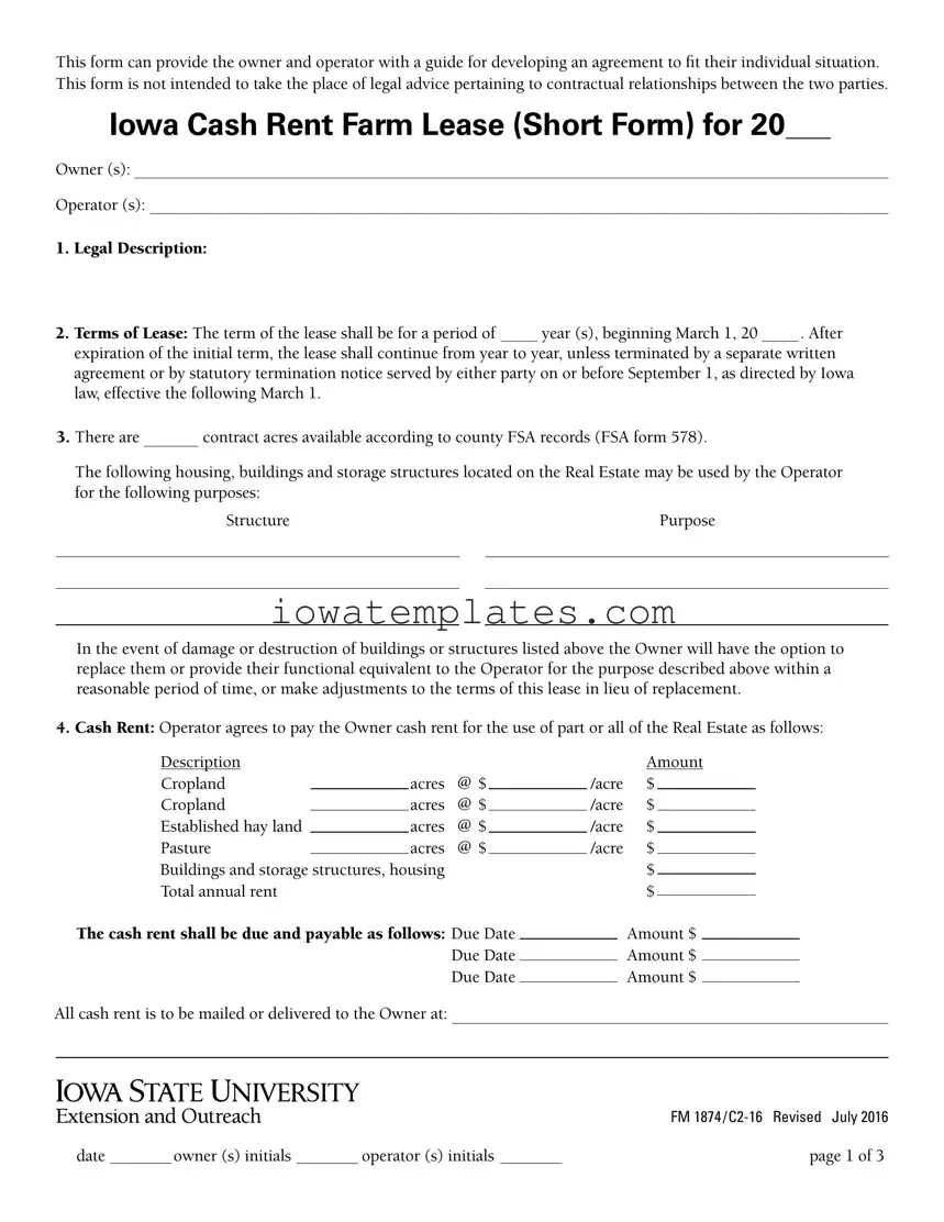 Printable Iowa Short Form in PDF