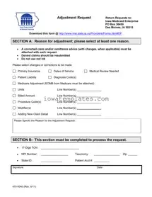 Printable Iowa 470 0040 Form in PDF