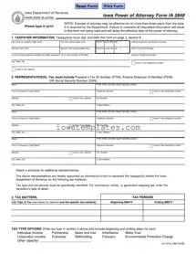 Printable Iowa Ia 2848 Form in PDF