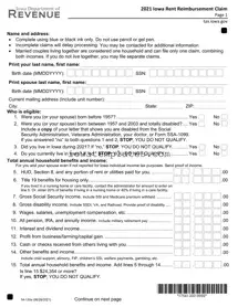 Printable Iowa Renters Rebate Form in PDF