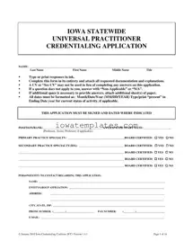 Printable Iowa Universal Application Form in PDF